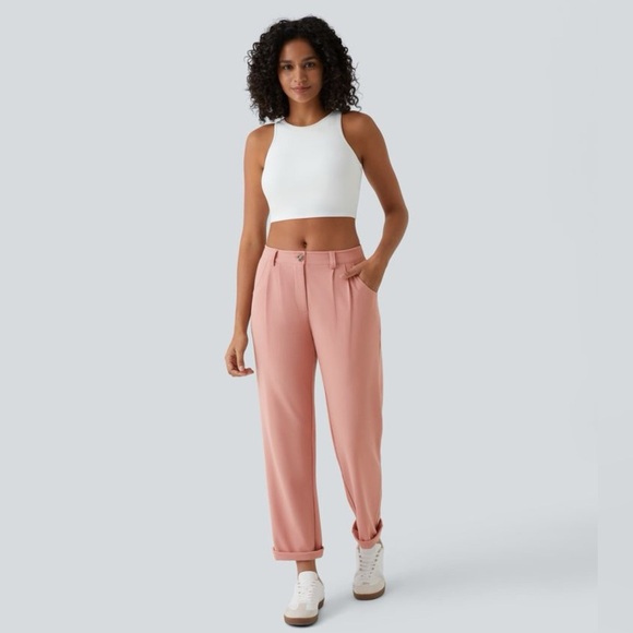 Halara NWT Mid Rise Zipper Pocket Waffle Casual Pants Size Large - Picture 1 of 9